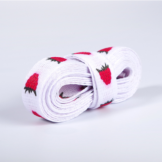 Ploché tkaničky s malinovým potiskem, Amusing Laces