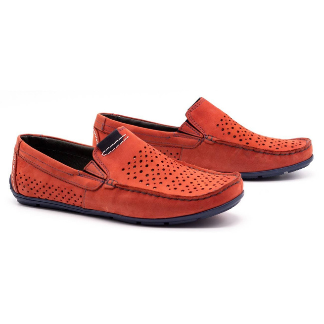 Buty męskie mokasyny 906 na lato czerwone