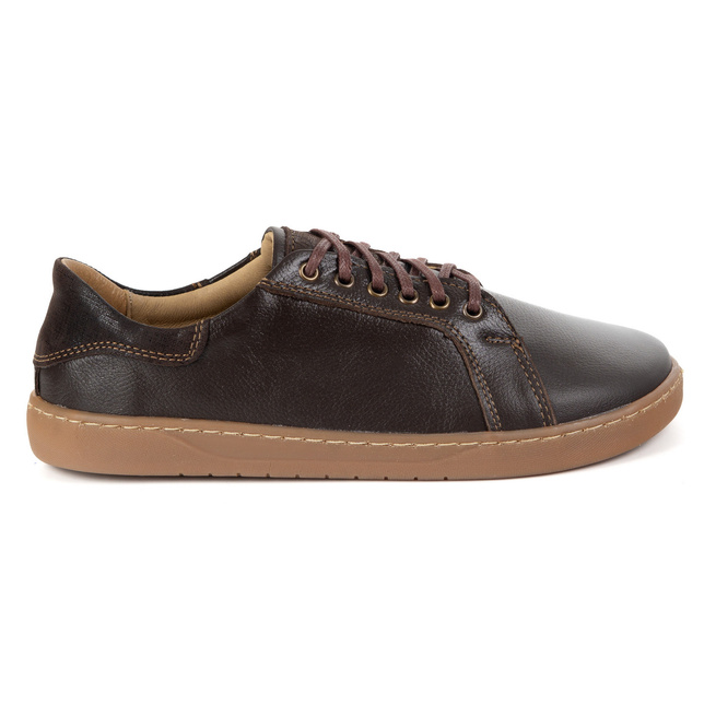 Aura: Brązowe Damskie Skórzane Buty Minimalistyczne | Barefoot Sneakersy z Zerowym Dropem