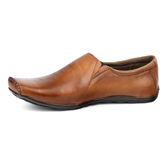 Pánské mokasíny slip-on kožené boty 306KZ hnědé
