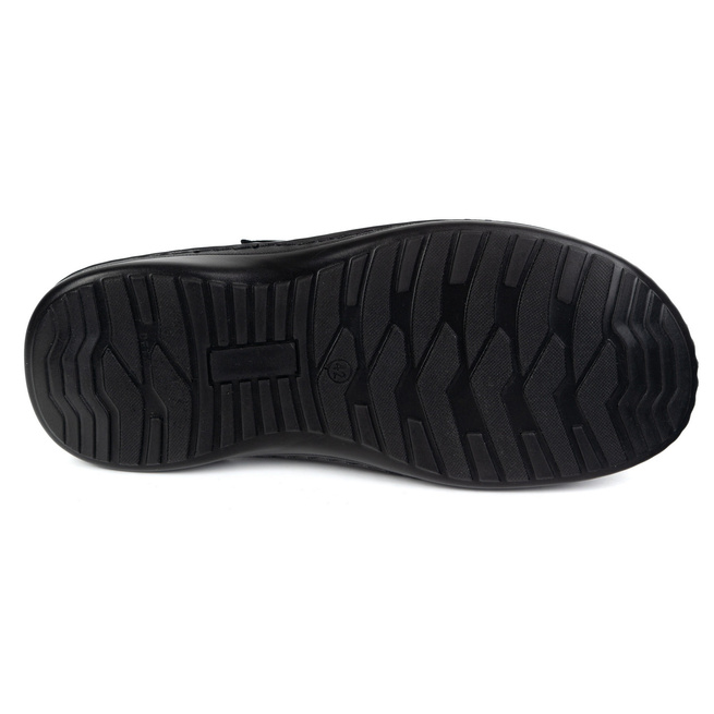 Skórzane klapki męskie Wasak na rzep 0223W czarne