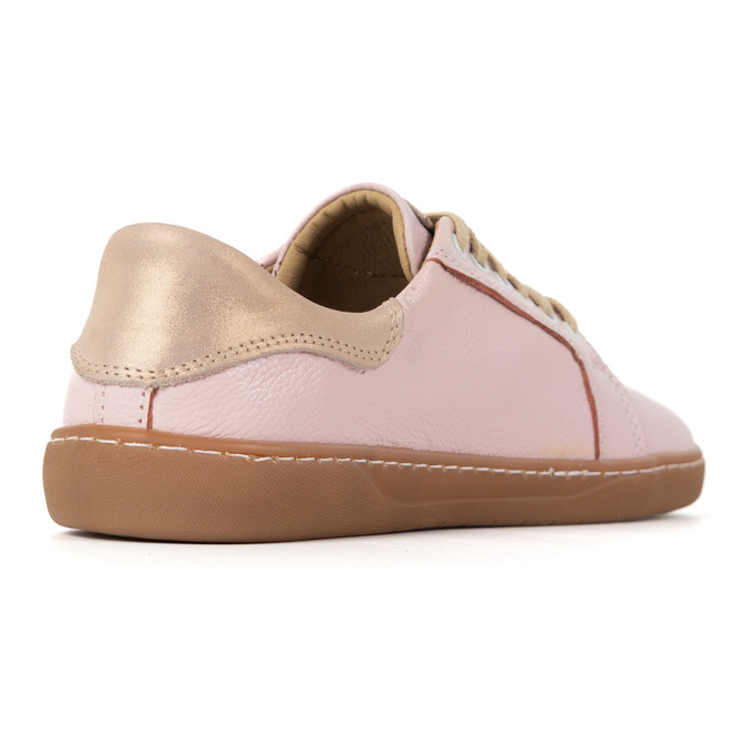 Aura: Różowe Damskie Barefoot Sneakersy Skórzane | Modne Buty Minimalistyczne, Zerowy Drop