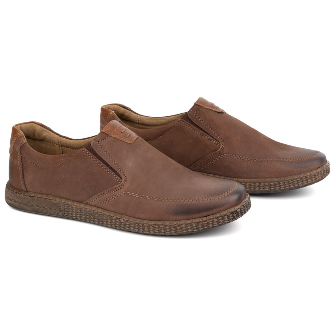 Ležérní pánská kožená obuv 854/2 hnědá