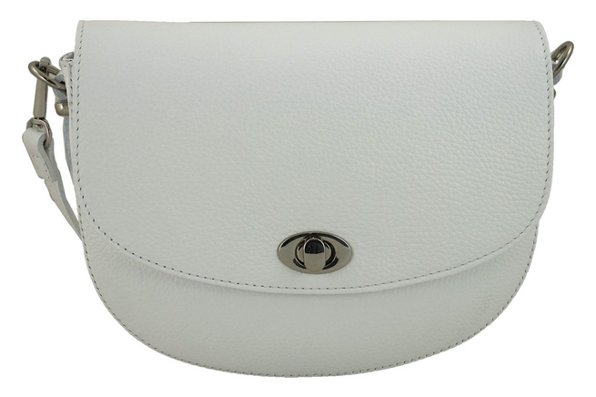 Kožená poštovní taška s ozdobnou sponou - světle modrá