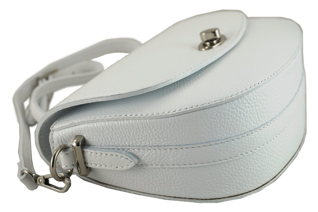 Kožená poštovní taška s ozdobnou sponou - světle modrá