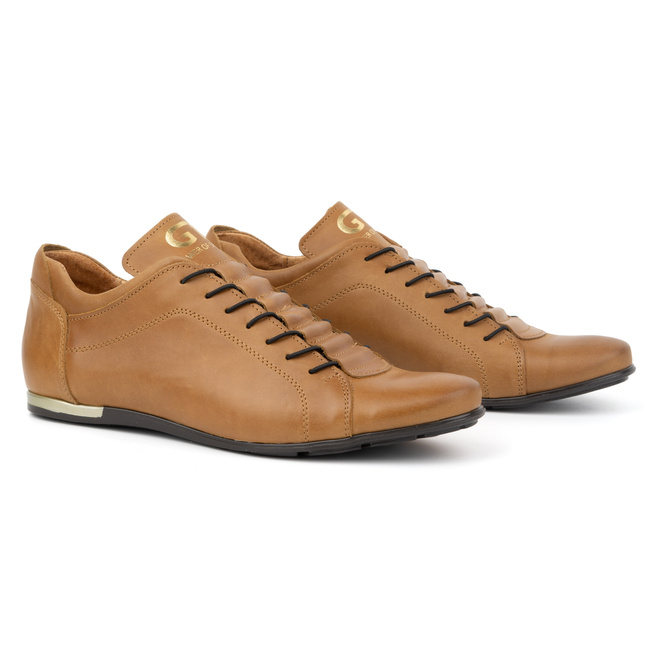 Buty sportowe męskie skórzane 2123 rude