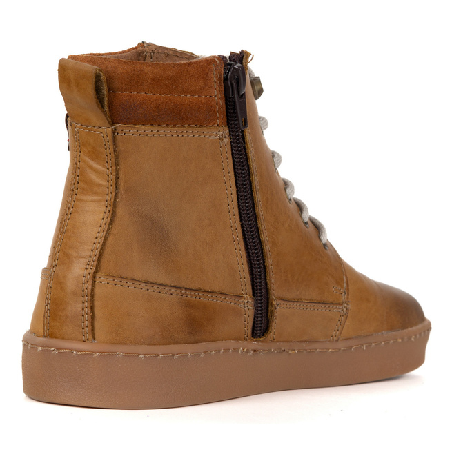 Buty męskie barefoot zimowe skórzane ocieplane szerokie 755MP rude