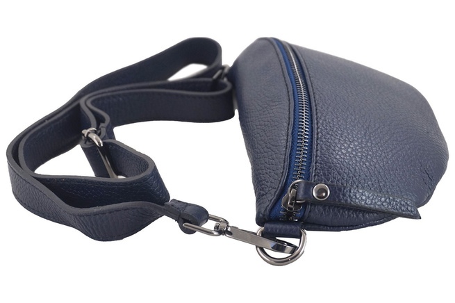Kožený sáček pro mládež / ledvinka - námořnická modř