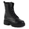 Dámské zateplené kožené boty 401BB pea black