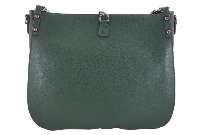 Módní kožená taška přes rameno s nýty - černá