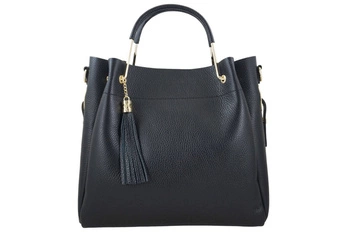 Torebki kuferki skórzane - Czarne