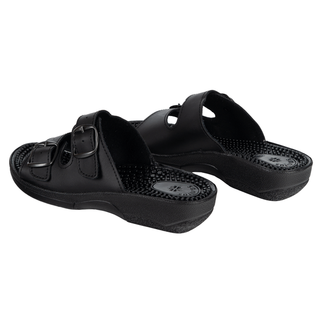 Damskie klapki medyczne regulowane fakirki masujące z kolcami Nadia czarne