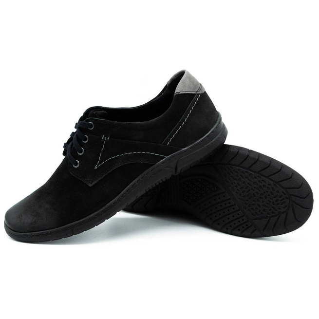 Pánská kožená obuv pro volný čas 858K černá