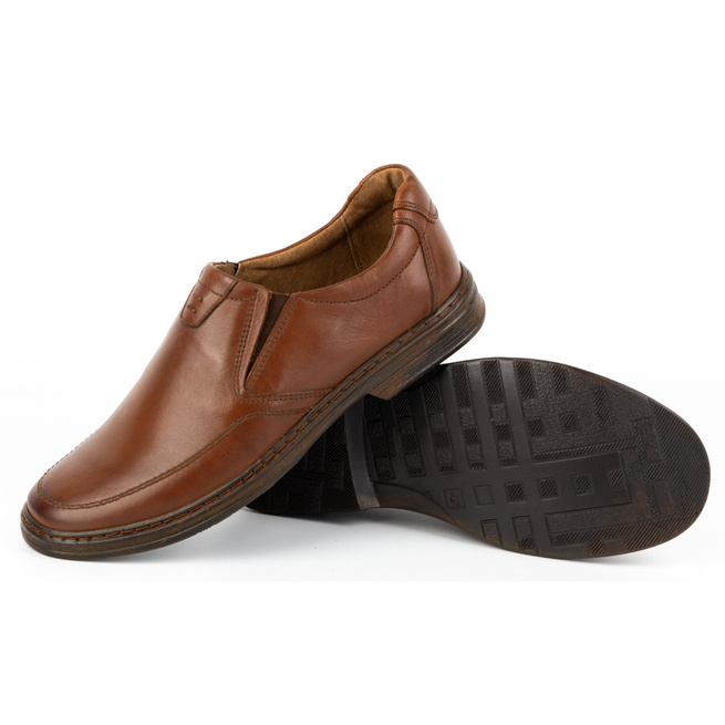 Pánská kožená nazouvací obuv 854K hnědá