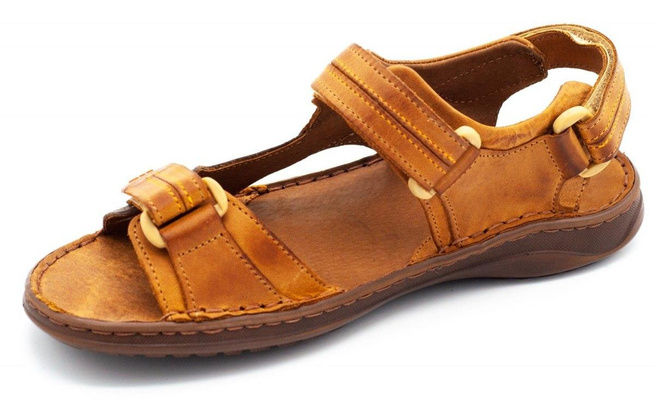 Sandały skórzane SA04 rude