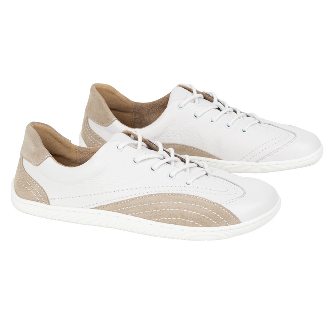 Dámské barefoot kožené polobotky Wasak 0800W white