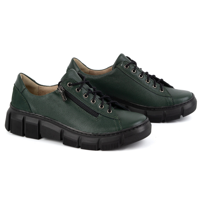 Dámské kožené polobotky 1223 zelené