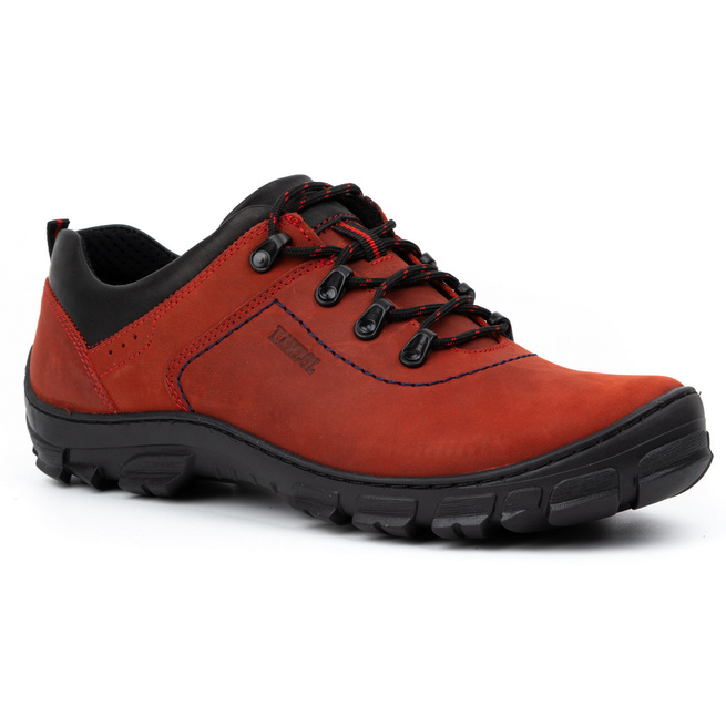 Pánská kožená trekingová obuv 36 červená