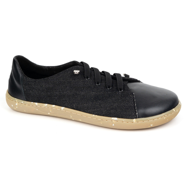 Dámská minimalistická kožená obuv barefoot 0771W black denim