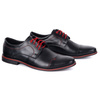 Buty męskie skórzane eleganckie 276LU czarne z czerwonym