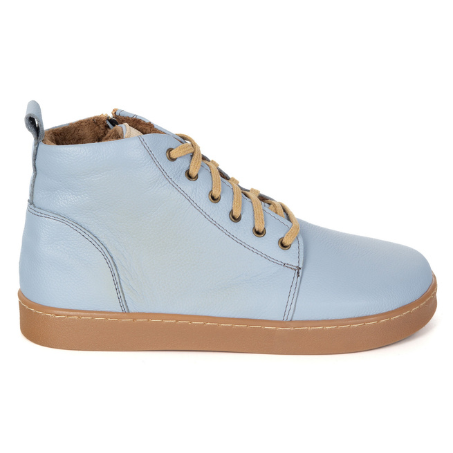 Buty damskie zimowe barefoot skórzane Z-B04 niebieskie