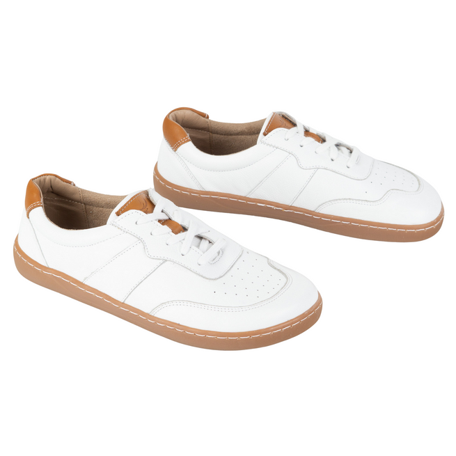 Dámské kožené boty na podpatku ARIA WIDE White 103MP