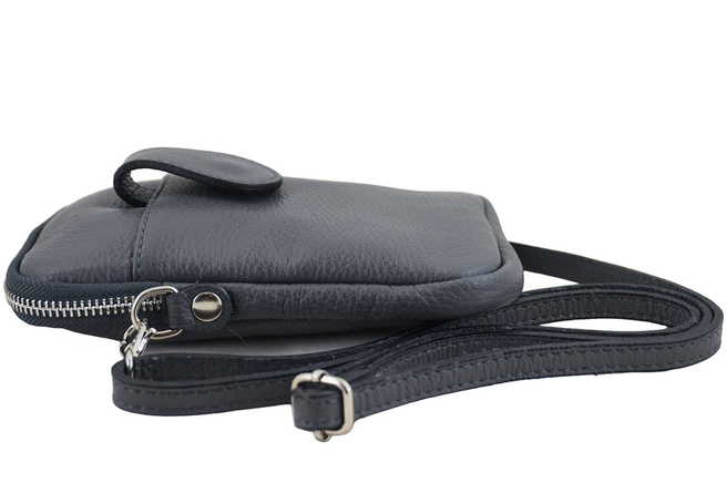 Dámské kožené pouzdro na telefon Black