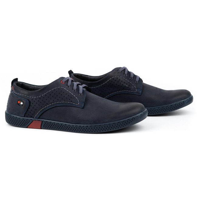 Pánská kožená obuv na běžné nošení 302GT navy blue