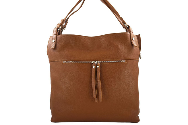 Duży skórzany worek / shopper bag - A4 - Granatowy