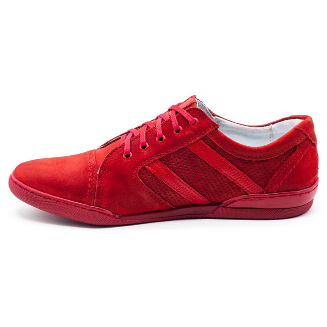 Pánská ležérní obuv R3 Perforace červená