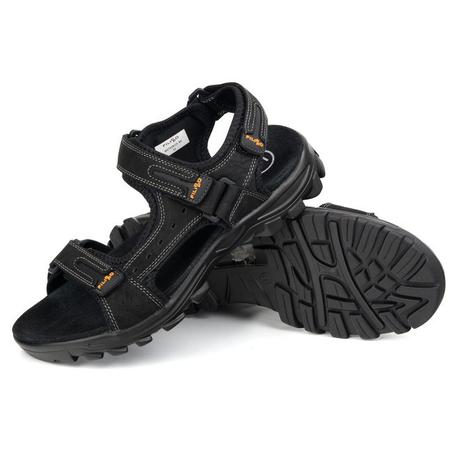 Pánské kožené sandály MS7038 černé