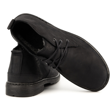 Buty męskie zimowe skórzane 191S czarne