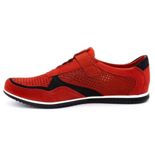 Buty męskie skórzane casual 2102/2L czerwone