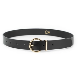 Pasek skórzany damski włoska klamra 5.30 czarny