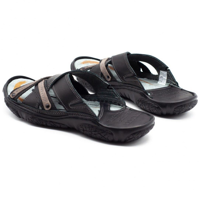 Pánské kožené žabky 1654 black