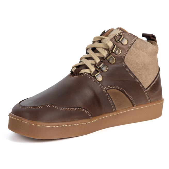 Barefoot unisex zimní kožené boty Explorer tmavě hnědé 