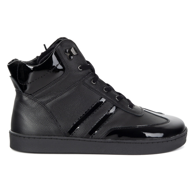 Skórzane buty BAREFOOT damskie zimowe 201MP ocieplane z naturalnej skóry czarne