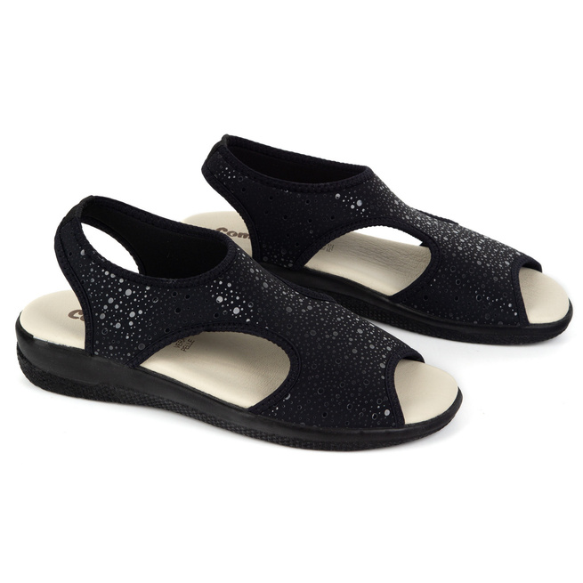 Dámské flexibilní sandály comfooty emma black glossy  
