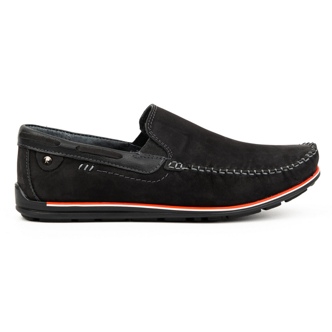 Pánské kožené mokasíny 920K black nubuck