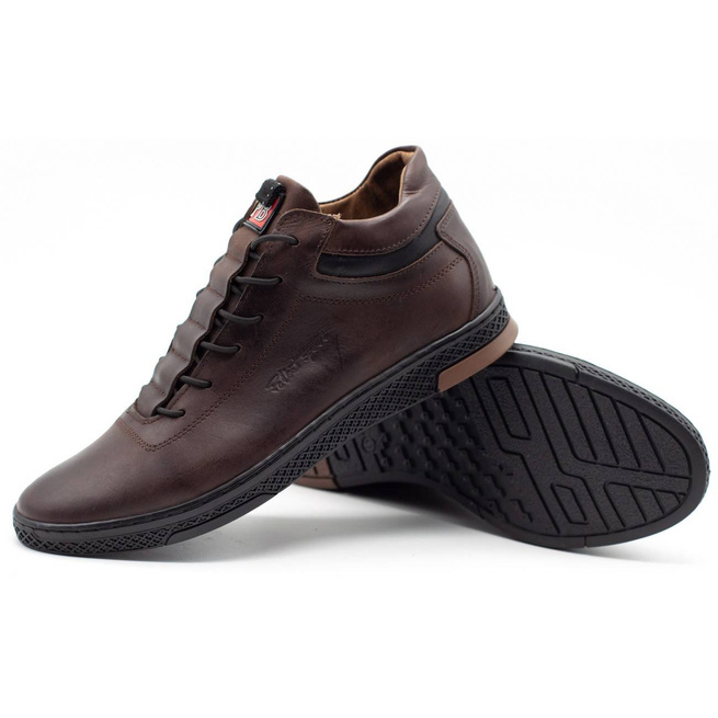 Pánské zimní boty K26F tmavě hnědé