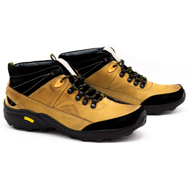 Pánské zimní kožené boty 139GT yellow