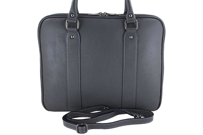 Dámská kožená aktovka - Barberini's - tmavě šedá