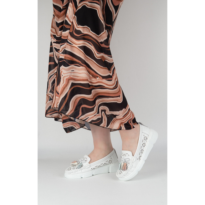 Kožené mokasíny Filippo DP6705/25 bílá