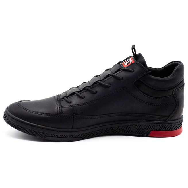 Buty męskie zimowe skórzane K25F czarne