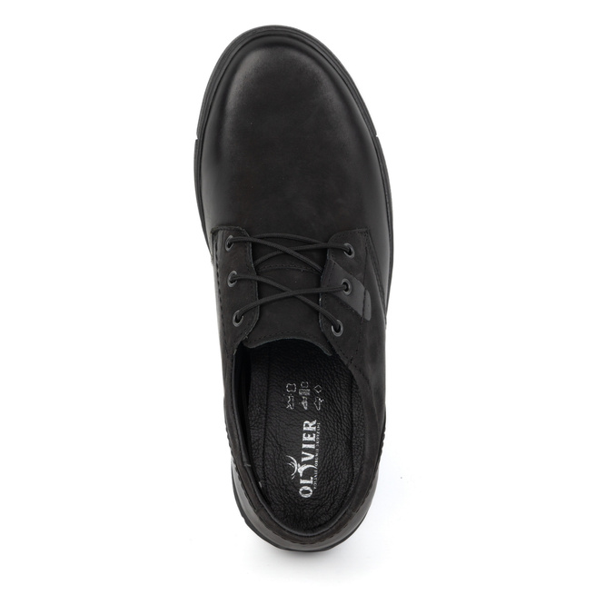 Buty męskie podwyższające CASUAL sznurowane skórzane 237KZ + 5 cm czarne