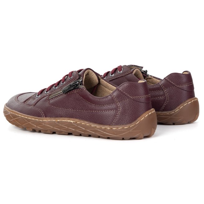 BAREFOOT Damskie minimalistyczne półbuty skórzane OLIVIER 770/2 bordowe