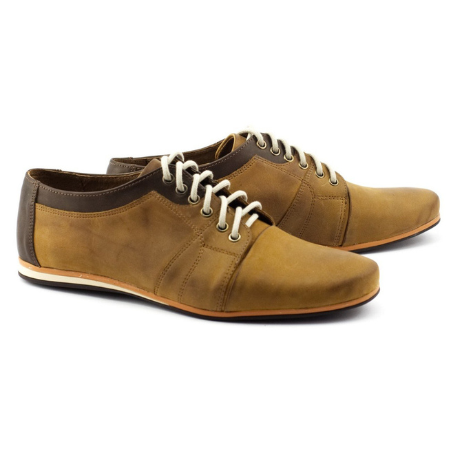 Eleganckie buty męskie do jeansów 730 rude