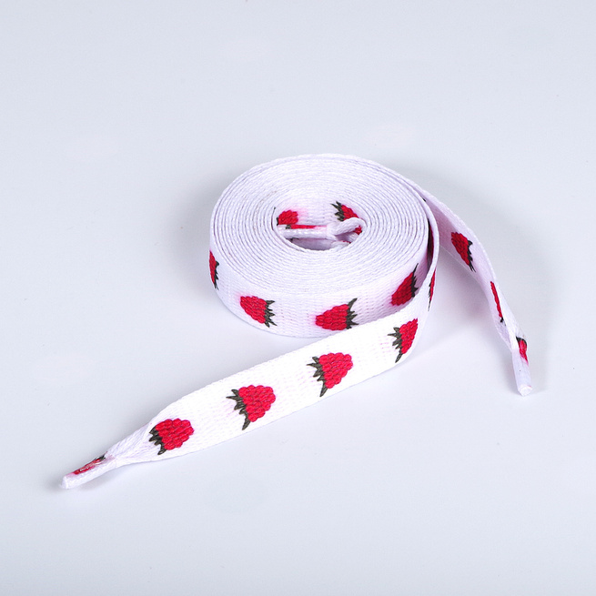 Ploché tkaničky s malinovým potiskem, Amusing Laces