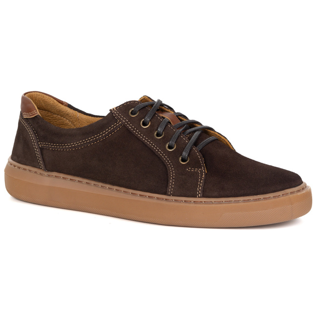 Buty męskie zamszowe skóra naturalna 7136DT brązowe