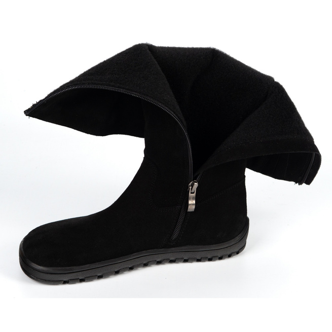 Dámské barefoot kožené boty Olivier Hazel black velur